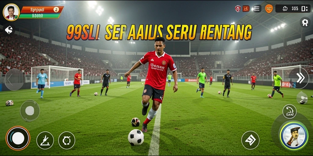 Screenshot gameplay 99SL yang menampilkan aksi di lapangan sepak bola.
