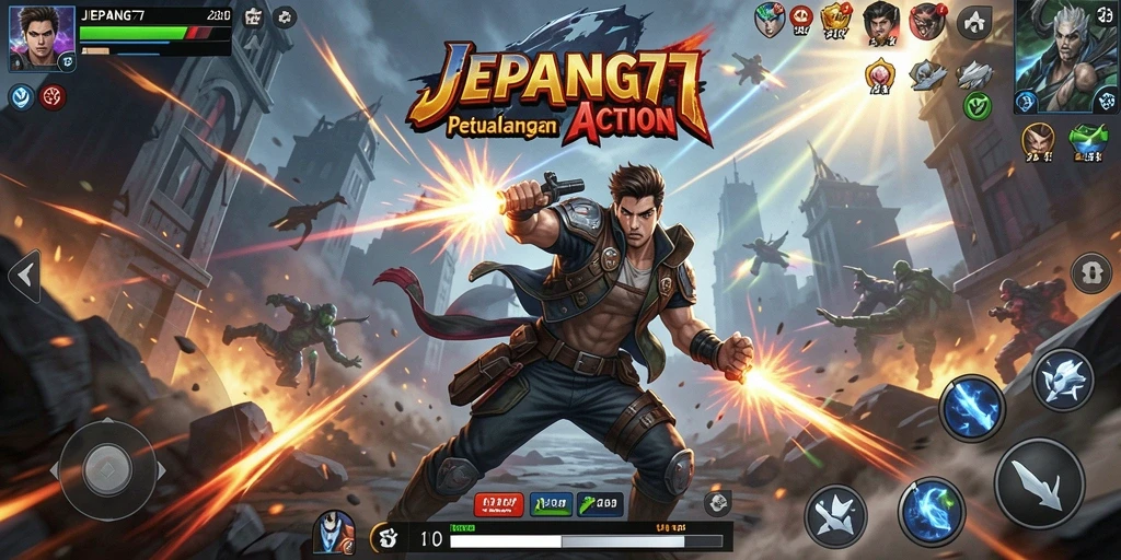 Tangkapan layar utama dari gameplay Action JEPANG77