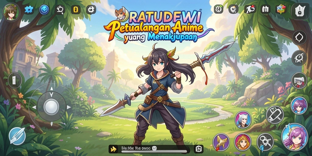 Screenshot gameplay yang menampilkan aksi pertarungan karakter Anime.